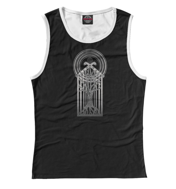 Майка для девочки с изображением Древо в доме под солнцем. цвета Белый