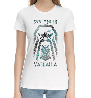 Хлопковая футболка для девочек See you in Valhalla