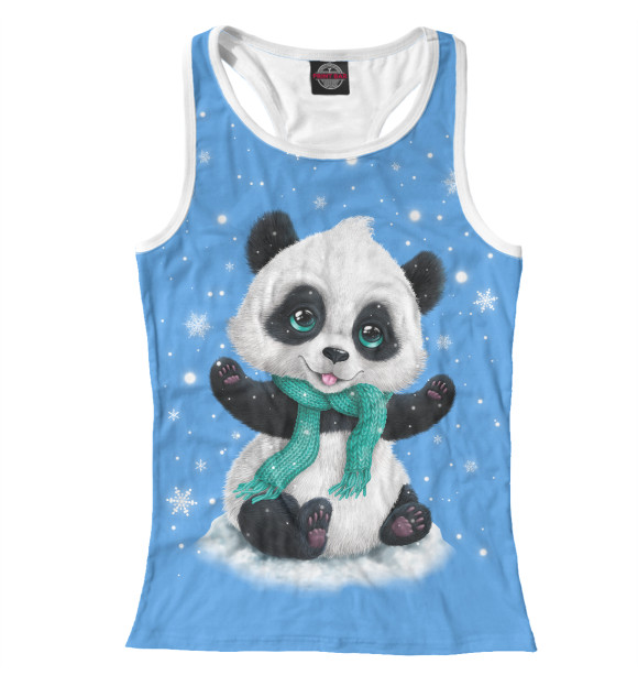 Женская майка-борцовка с изображением Первый снег цвета Белый