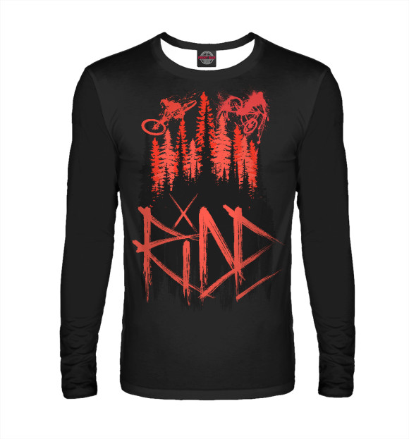 Мужской лонгслив с изображением Ride цвета Белый