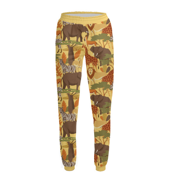 Женские спортивные штаны с изображением Дикие звери цвета Белый