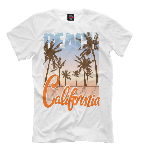 Мужская футболка с изображением California цвета Белый