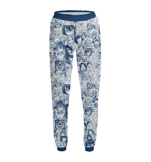 Женские спортивные штаны с притом Ахегао в тетради цвета Белый Женские спортивные штаны с изображением Ахегао в тетради цвета Белый