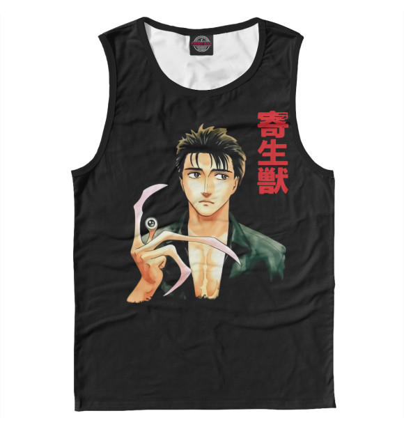 Мужская майка с притом Паразит: Учение о жизни цвета Белый Мужская майка с изображением Паразит: Учение о жизни цвета Белый