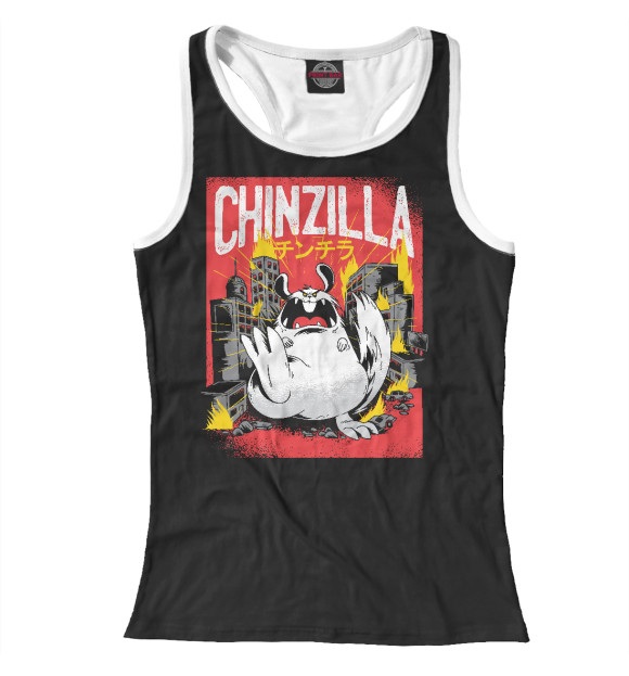 Женская майка-борцовка с изображением Шинзилла цвета Белый