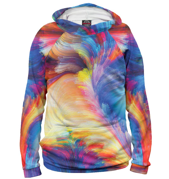 Мужское худи с изображением Акварель цвета Белый