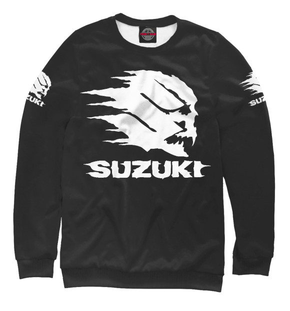Мужской свитшот с изображением Suzuki цвета Белый