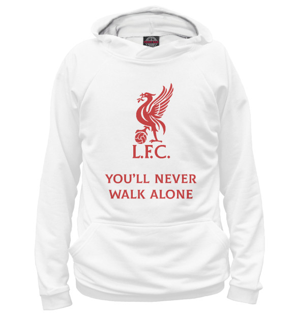 Женское худи с изображением You'll never walk alone цвета Белый