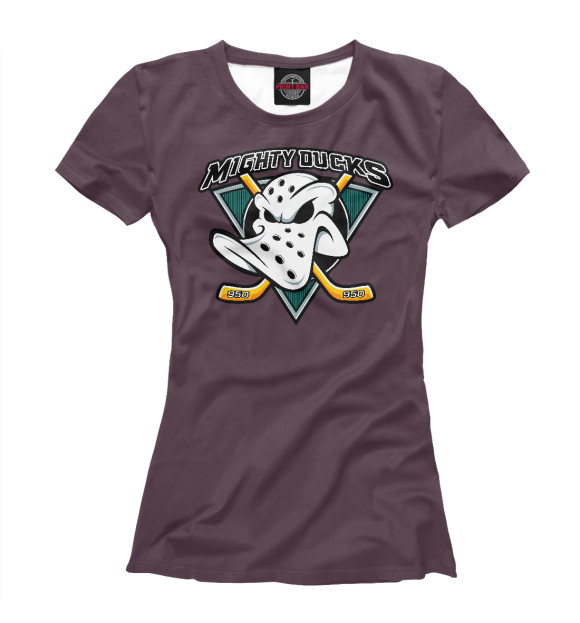 Футболка для девочек с изображением Anaheim Mighty Ducks цвета Белый