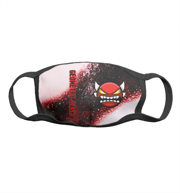 Маска тканевая с притом Geometry Dash|Геометрия Даш цвета Белый Маска тканевая с изображением Geometry Dash|Геометрия Даш цвета Белый