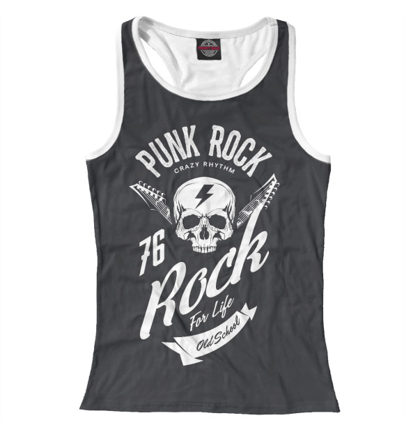 Женская майка-борцовка с изображением Punk Rock цвета Белый