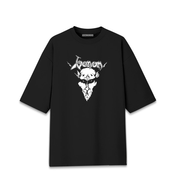 Мужская футболка оверсайз с изображением Venom - Black Metal цвета Черный