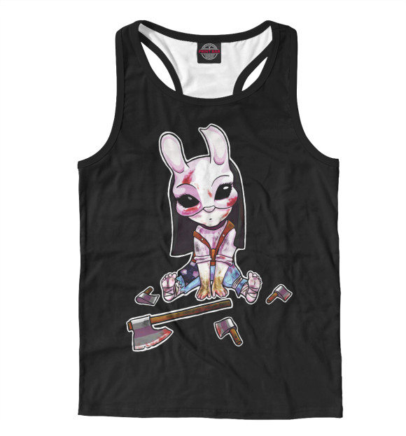 Мужская майка-борцовка с изображением Dead by Daylight \ охотница цвета Белый