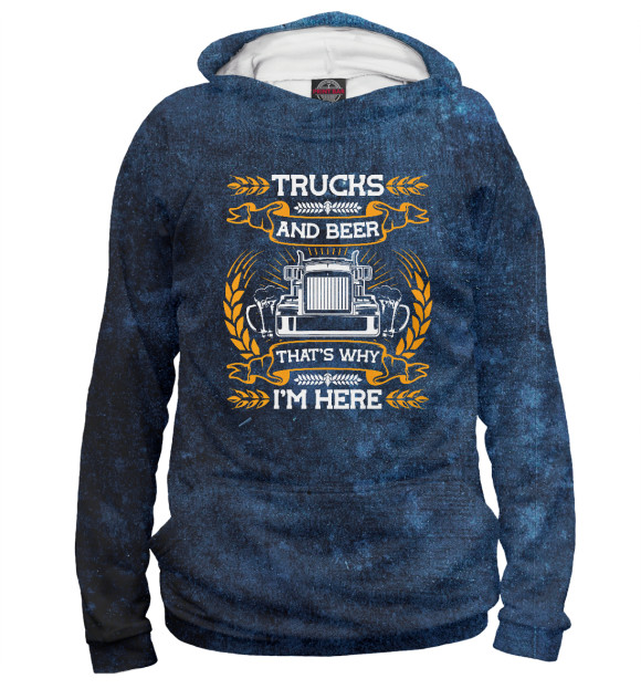 Женское худи с изображением Trucks цвета Белый