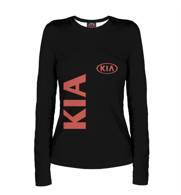 Женский лонгслив с изображением KIA цвета Белый
