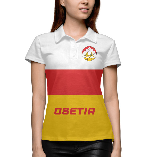 Женское поло с изображением Северная Осетия Алания цвета Белый