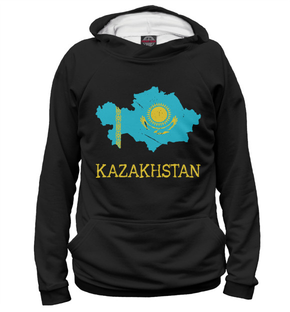 Женское худи с изображением Kazakhstan цвета Белый