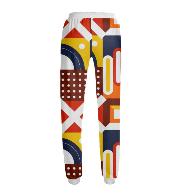 Женские спортивные штаны с изображением Pattern - blue and orange цвета Белый