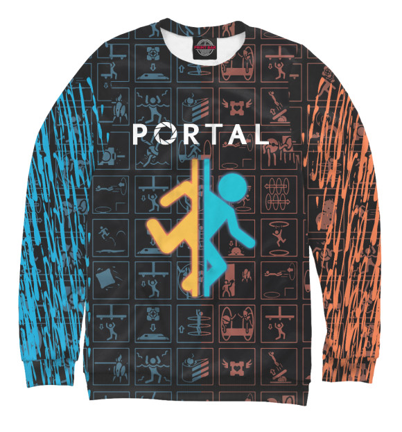 Женский свитшот с изображением Portal цвета Белый