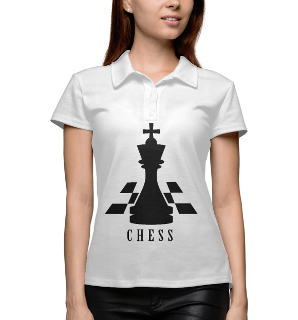 Женское поло с изображением Chess цвета Белый