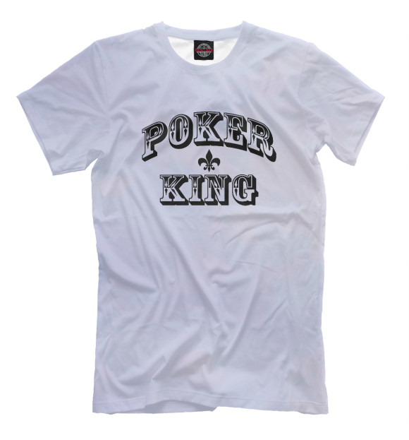 Мужская футболка с изображением Poker King цвета Белый