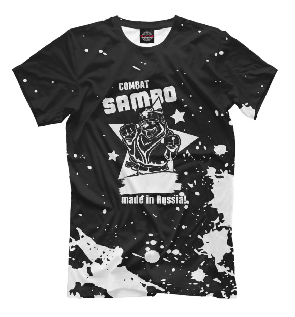 Мужская футболка с изображением Combat Sambo цвета Белый