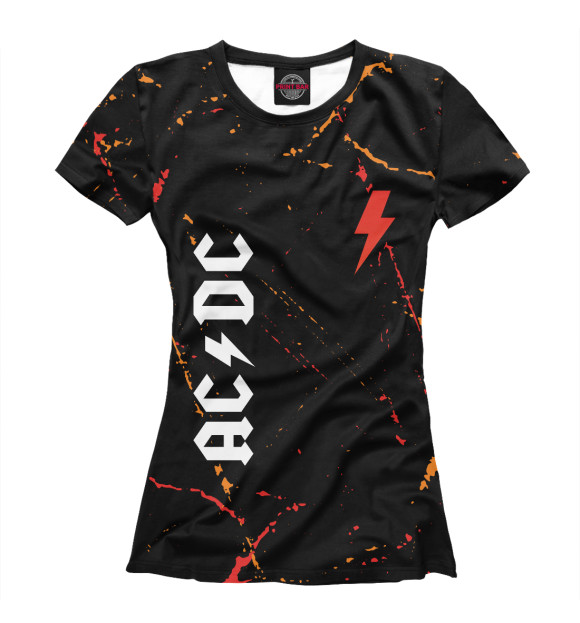 Футболка для девочек с изображением AC DC цвета Белый