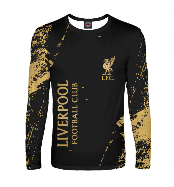 Мужской лонгслив с изображением Liverpool + краска цвета Белый