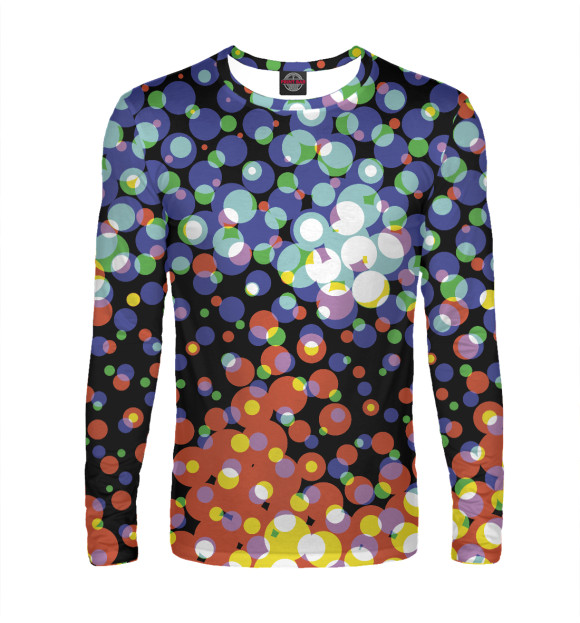 Мужской лонгслив с изображением Color pattern цвета Белый