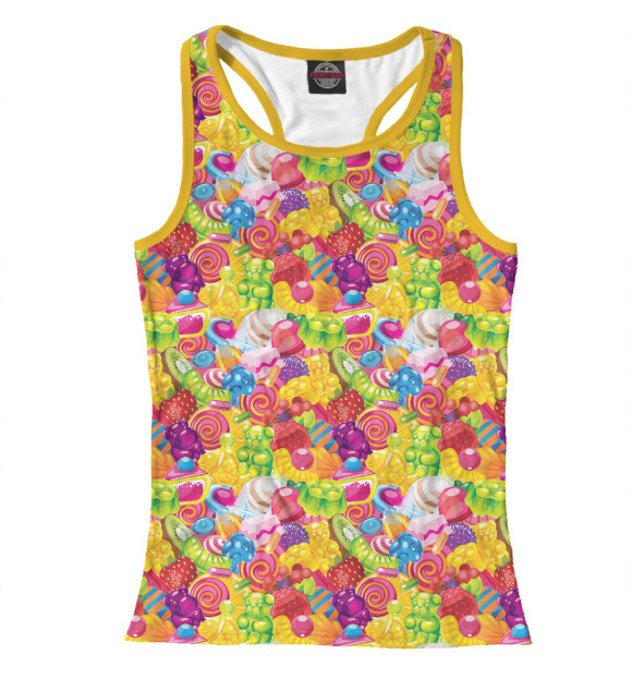 Женская майка-борцовка с изображением День Рождения цвета Белый