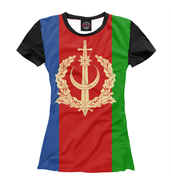 Женская футболка с изображением Азербайджан цвета Белый