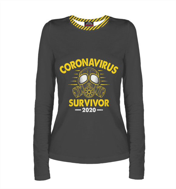 Женский лонгслив с изображением Coronavirus цвета Белый
