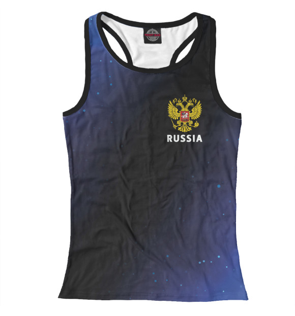 Женская майка-борцовка с изображением Russia / Россия цвета Белый