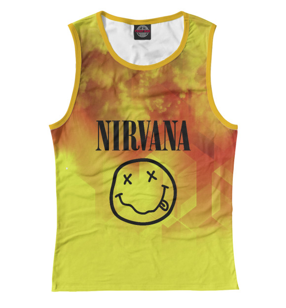 Женская майка с изображением Nirvana | Нирвана цвета Белый