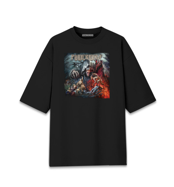 Мужская футболка оверсайз с изображением Powerwolf цвета Черный