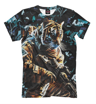Мужская футболка Тигр боец спецназа