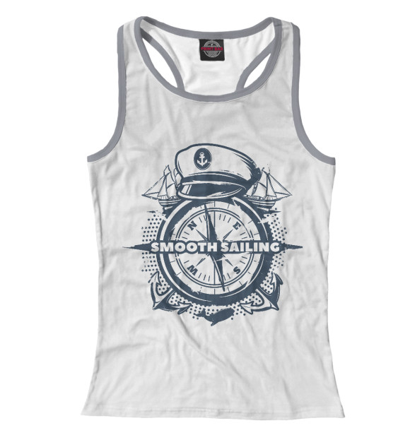 Женская майка-борцовка с изображением Морской стиль цвета Белый