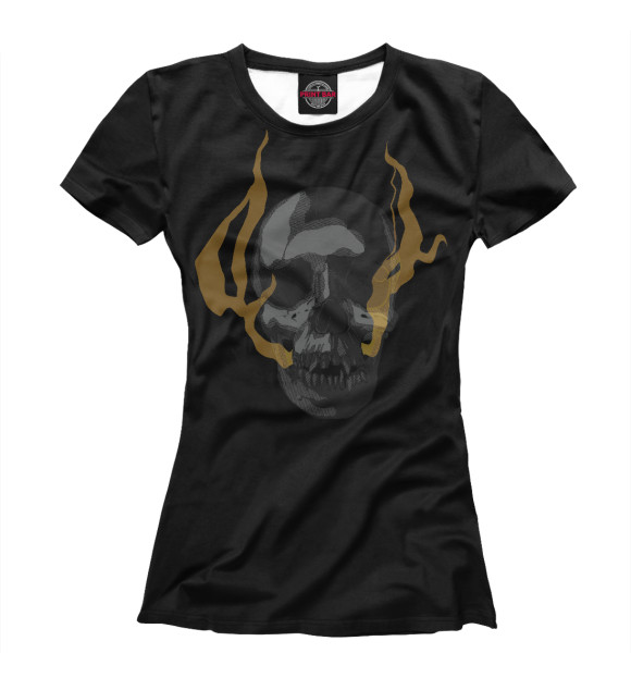 Женская футболка с изображением Dark Skull цвета Белый