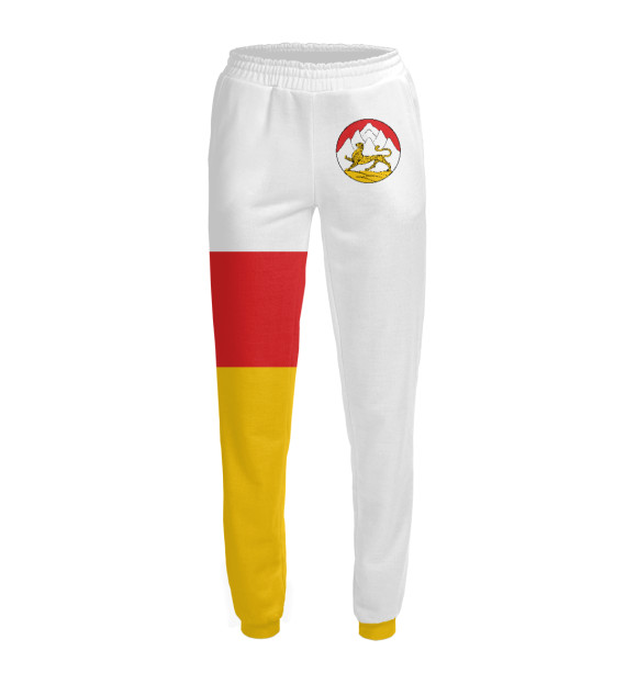 Женские спортивные штаны с изображением Северная Осетия Алания цвета Белый