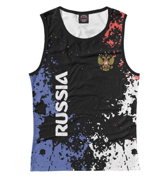Майка для девочки с изображением RUSSIA цвета Белый