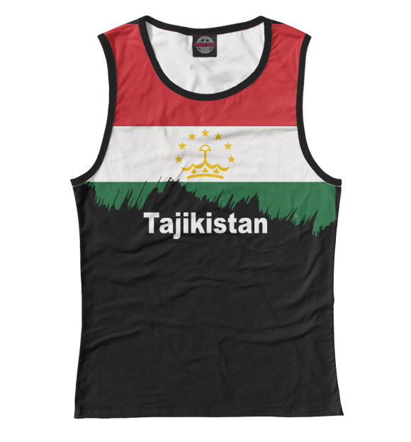 Женская майка с изображением Tajikistan цвета Белый