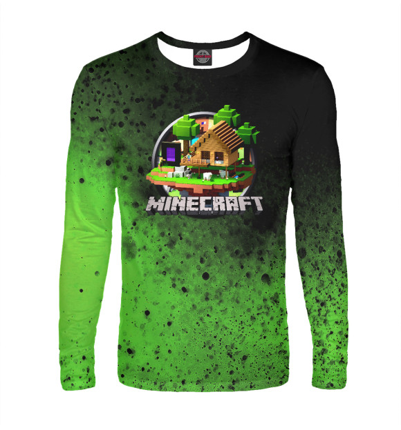 Мужской лонгслив с изображением Minecraft 2021 цвета Белый