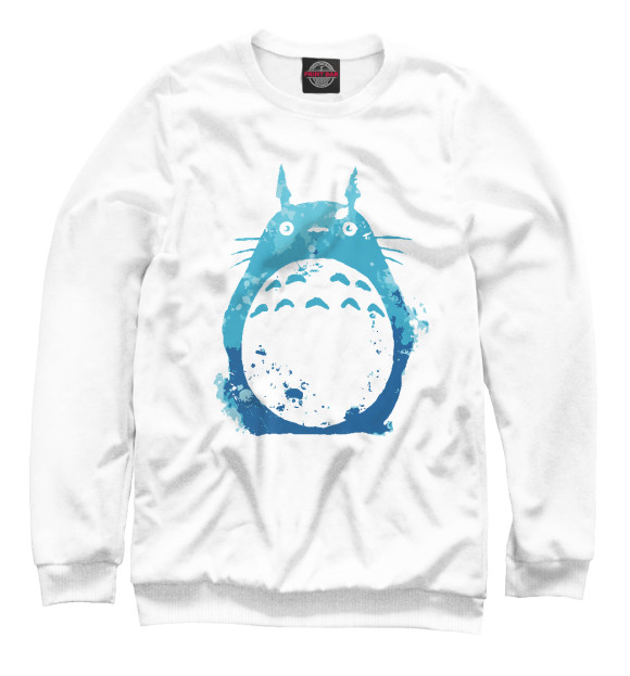 Свитшот для девочек с изображением Blue Totoro цвета Белый