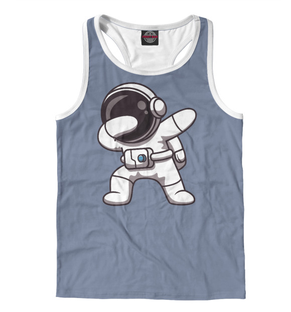 Мужская майка-борцовка с изображением Космонавт DAB цвета Белый
