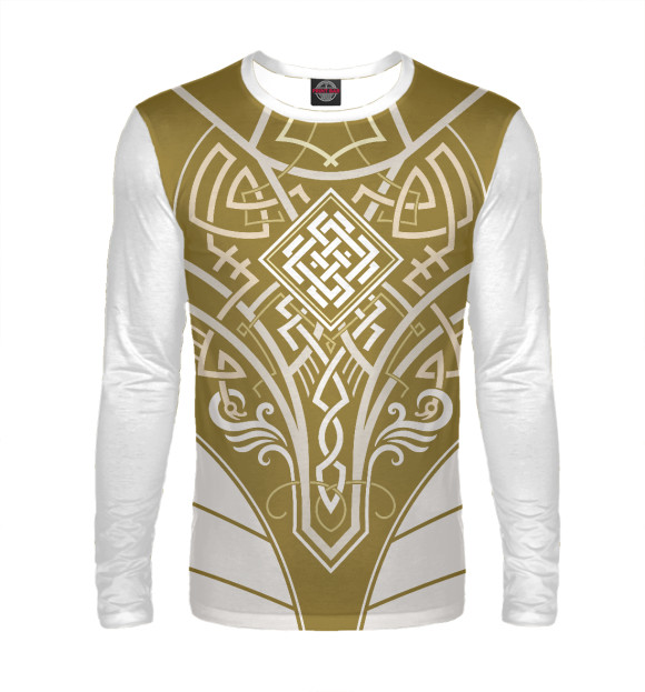 Мужской лонгслив с изображением Белобог символ добра цвета Белый