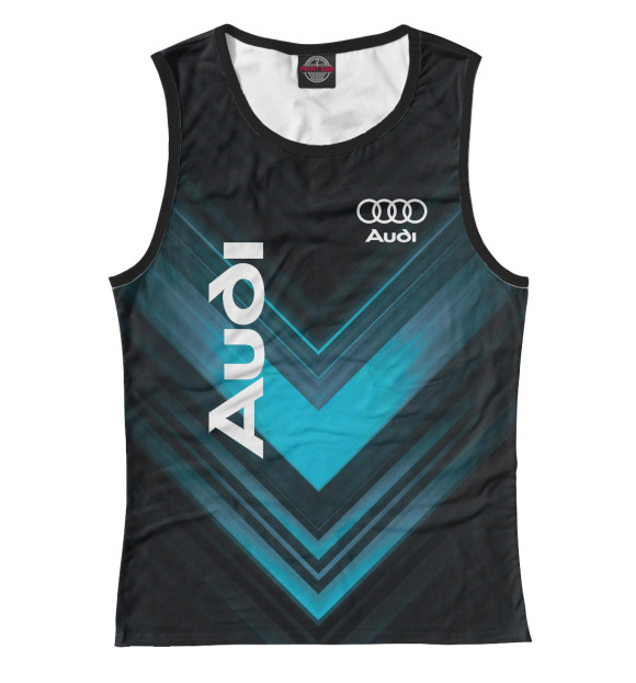 Майка для девочки с притом Audi цвета Белый Майка для девочки с изображением Audi цвета Белый