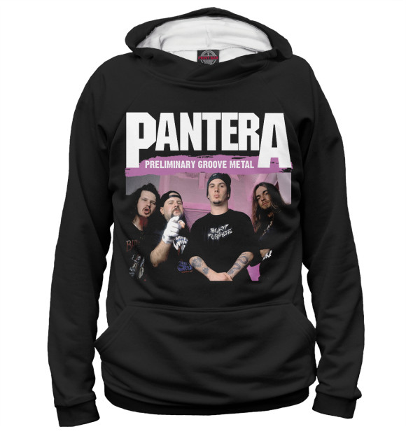 Мужское худи с изображением Pantera цвета Белый