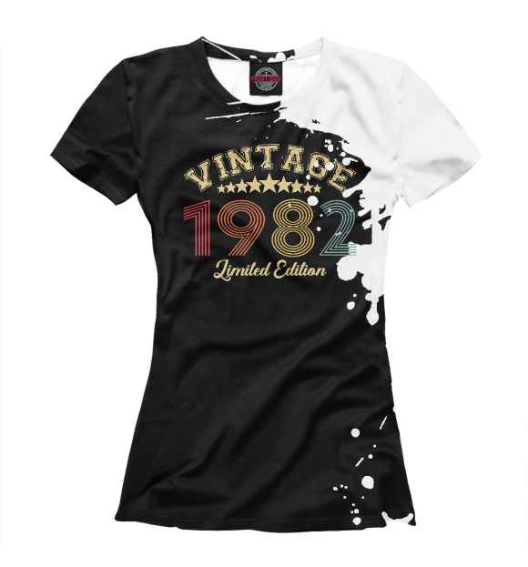 Футболка для девочек с изображением Vintage 1982 цвета Белый