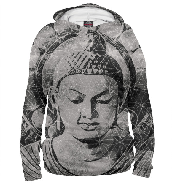 Женское худи с изображением Buddha цвета Белый
