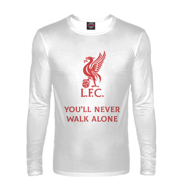 Мужской лонгслив с изображением You'll never walk alone цвета Белый